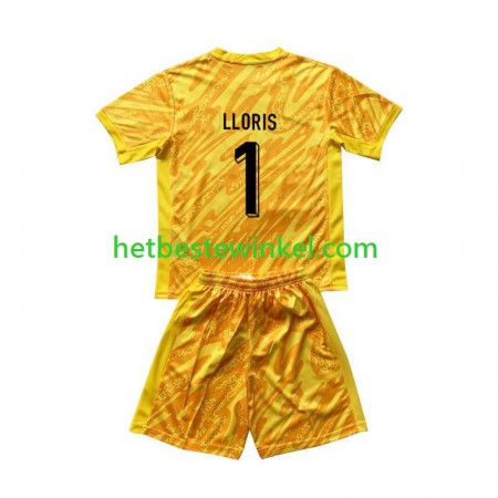 Frankrijk Hugo Lloris 1 Voetbalshirts Doelman Kind Thuis EK 2024